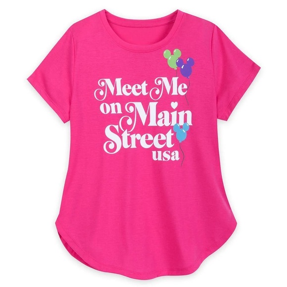 Meet Me on Main Street USA Disney World Pink Top XS - Picture 1 of 2